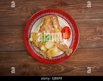 Baked red grouper Stock Photo