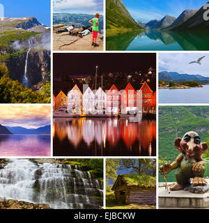 Collage of Norway travel images (my photos) Stock Photo