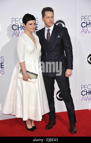 LOS ANGELES, CA - JANUARY 7, 2015: Ginnifer Goodwin & husband Josh Dallas at the 2015 People's Choice Awards at the Nokia Theatre L.A. Live downtown Los Angeles. Stock Photo