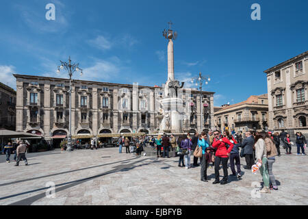 Piazza del Duomo in Catania Italy Stock Photo
