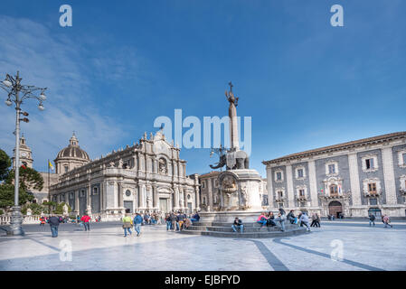Piazza del Duomo in Catania Stock Photo