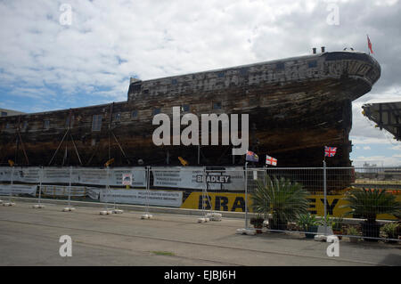 Adelaide Australia. 24th March 2015. City of Adelaide  built in Sunderland UK in 1864 is one of two surviving composite clipper ships   along with the Cutty Sark which is being restored in dry dock in Adelaide. City of Adelaide provided passenger service between the United Kingdom and South Australia and is named after the city of Adelaide Stock Photo