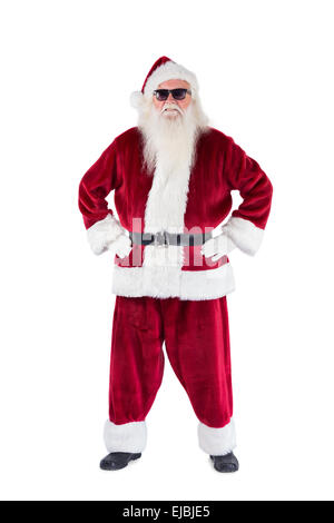 Santa Claus wears black sunglasses Stock Photo