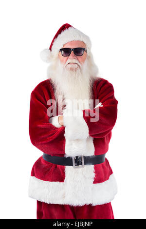 Santa Claus wears black sunglasses Stock Photo