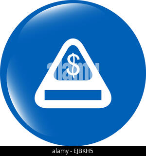 us dollar glossy icon on white background Stock Photo
