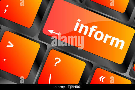 inform word on computer pc keyboard key Stock Photo