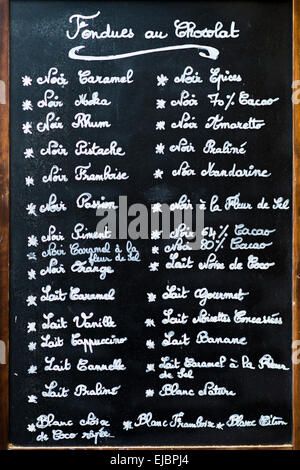 chalk board menu