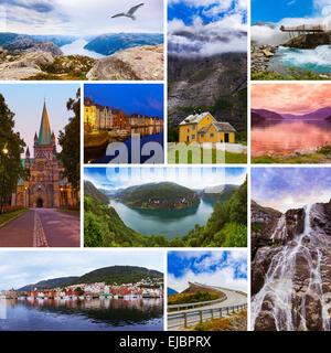 Collage of Norway travel images (my photos) Stock Photo