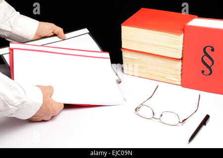 man and documents Stock Photo