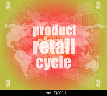 product retail cycle - digital touch screen interface Stock Photo