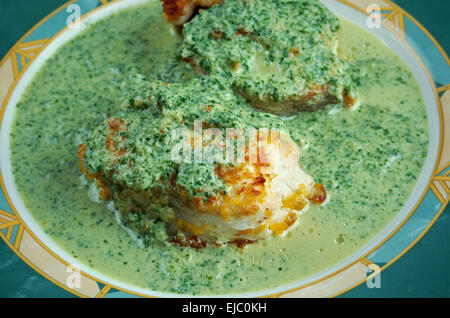 Merluza en salsa verde Stock Photo