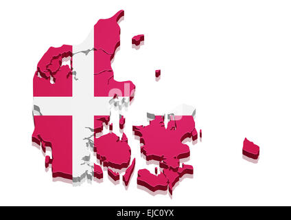 Map Denmark Stock Photo