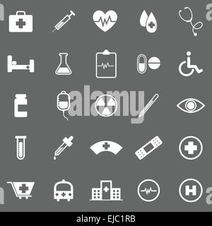 Medical icons on gray background, stock vector Stock Vector