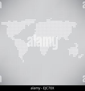Dotted Pixel World Map Isolated Stock Photo - Alamy