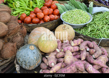 Vegetables sold on the street in India Stock Photo