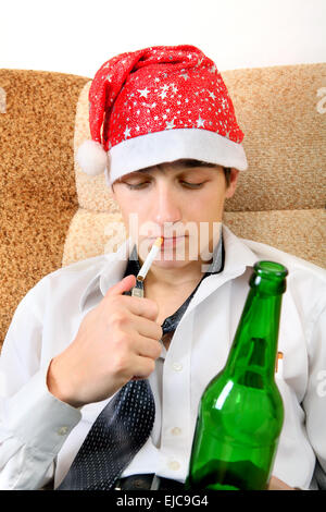 Teenager with a Beer Stock Photo