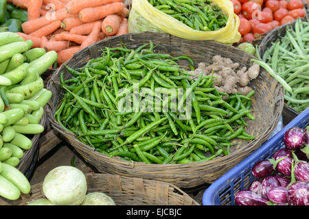 Vegetables sold on the street in India Stock Photo