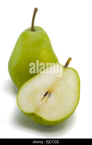 sliced pear over white background Stock Photo