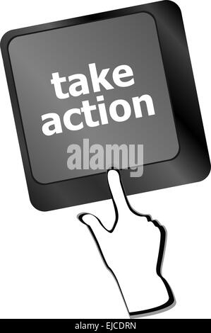 Take action key on a computer keyboard, business concept Stock Photo ...