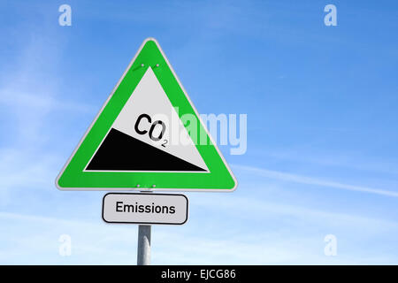 traffic sign emissions Stock Photo