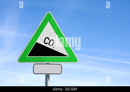 traffic sign emissions Stock Photo