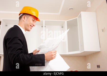Engineer with documents Stock Photo