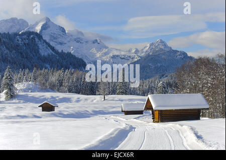 panorama landscape in Bavarai at winter Stock Photo