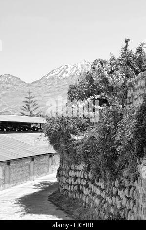 Arequipa Peru Chachani Vukan black and white Stock Photo