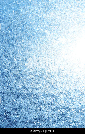Blue winter crystallized surface - background Stock Photo