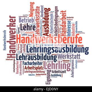Tagcloud on vocational training Stock Photo