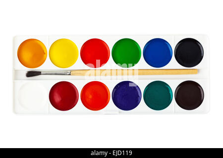 Paintbrush and paints Stock Photo