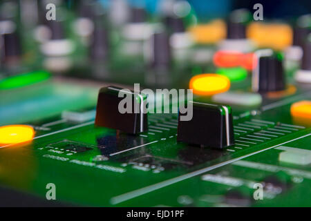 DJ stand in the club glow Stock Photo