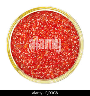 Red caviar in metal can Stock Photo