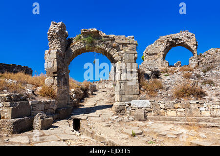 Ruins at Aspendos in Antalya, Turkey Stock Photo