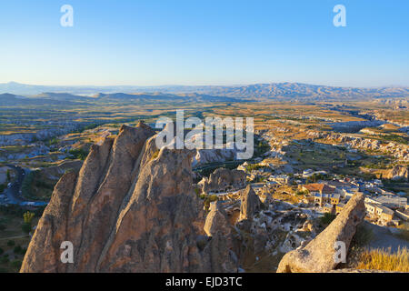 Uchisar Castle in Cappadocia Turkey Stock Photo