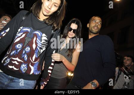 Kendall Jenner walks the runway at the Versace Ready to Wear fashion show  during the Milan