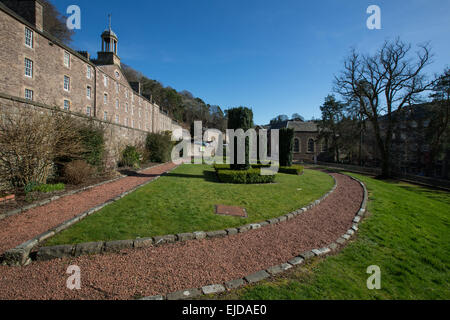 Robert Owen's mill, now a UNESCO World Heritage site, in New Lanark, Scotland, UK. Stock Photo