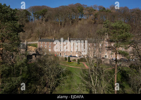 Robert Owen's mill, now a UNESCO World Heritage site, in New Lanark, Scotland, UK. Stock Photo