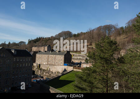 Robert Owen's mill, now a UNESCO World Heritage site, in New Lanark, Scotland, UK. Stock Photo