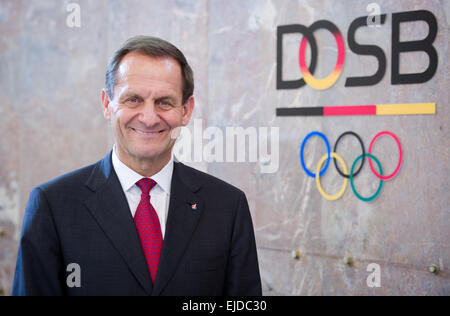 Alfons Hoermann, President of the German Olympic Sports Confederation (DOSB), photographed during an event of the DOSB in the Paulskirche in Frankfurt am Main, Germany, 21 March 2015. Photo: Christoph Schmidt/dpa Stock Photo