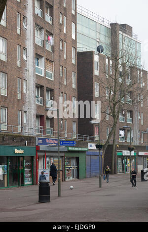 Main concourse of the Grahame Park Estate, Hendon, London Stock Photo