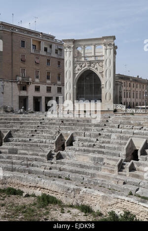 Italy, Apulia, Lecce, Palazzo del Sedile, Amphitheatre Stock Photo