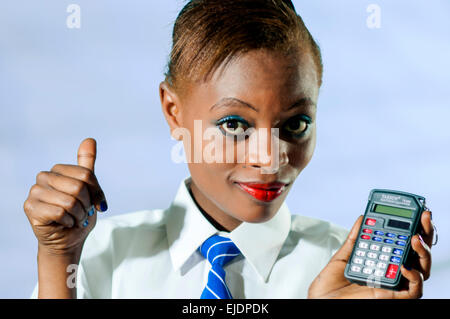 Kenyan school girl in studio setting Stock Photo