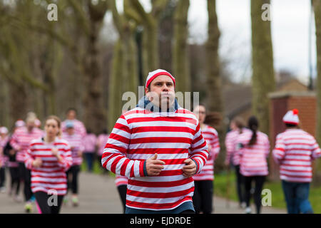 London, UK. 22nd March, 2015. London's 3rd annual Where's Wally Fun Run in Victoria Park, hosted by the National Literacy Trust. Stock Photo