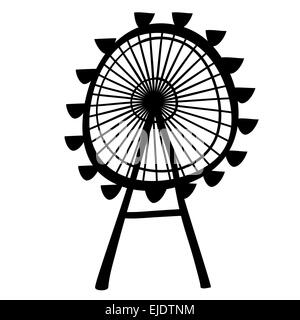 Vector illustration of the ferris wheel Stock Vector