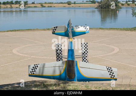 Radio controlled Hydroplanes on riverside during an exhibition show Stock Photo