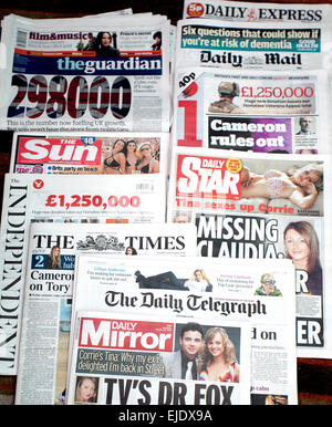 National daily newspapers, UK Stock Photo