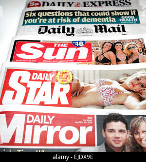 National daily newspapers, UK Stock Photo