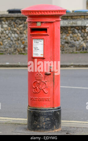 Royal Mail Pillar Box in England, UK. Stock Photo