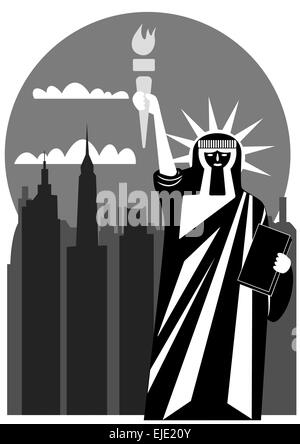 vector illustration of the Statue of Liberty Stock Vector